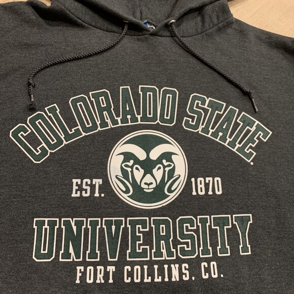Champion Colorado State University Rams Hoodie Men's Medium M Grey Sweatshirt - Picture 2 of 6